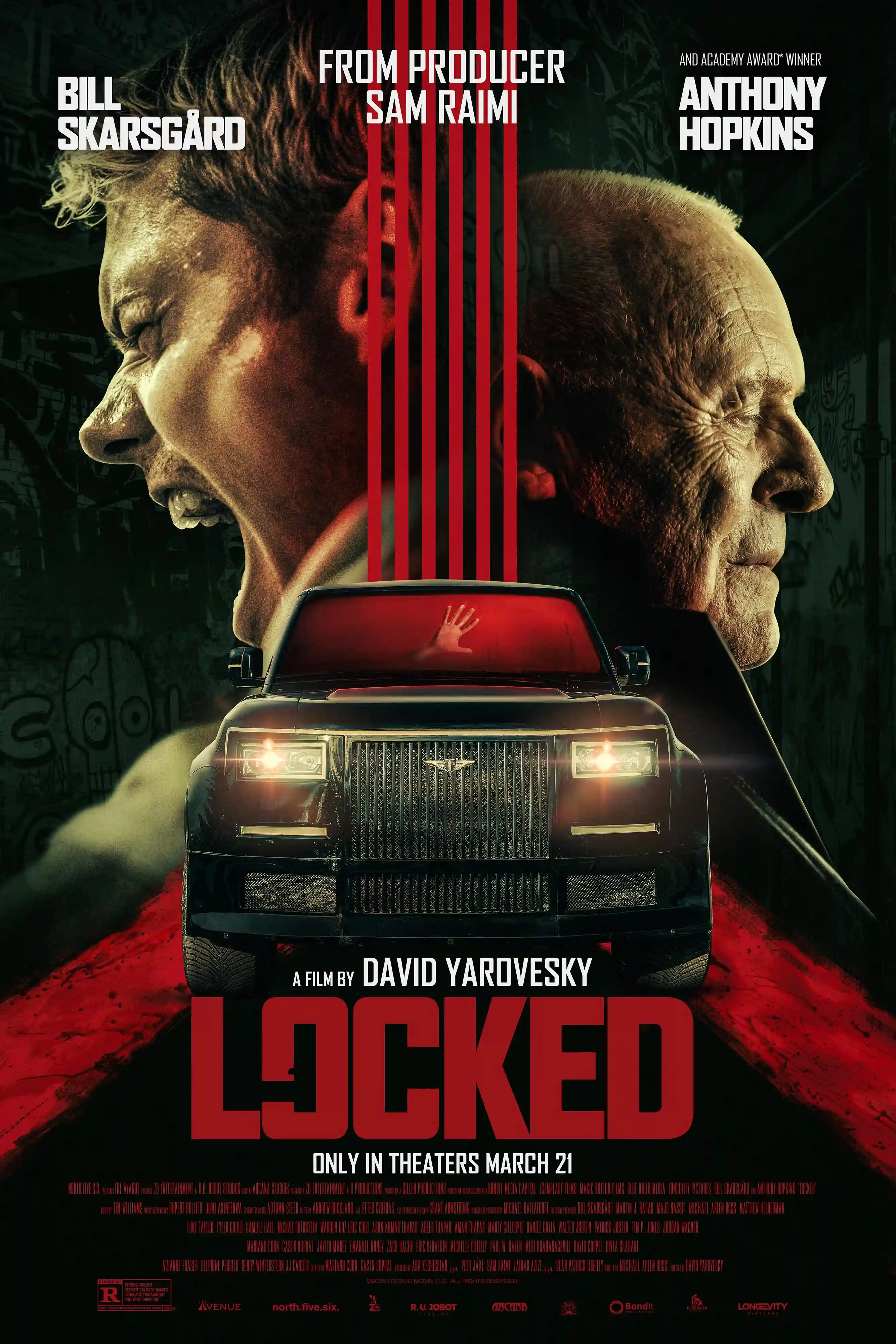 Encerrado: Eddie, un asaltante, invade un SUV de lujo, pero queda atrapado en un juego mortal con William, un justiciero implacable.