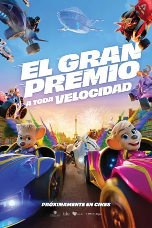 El gran premio a toda velocidad: Edda, una joven ratita, sueña con ser piloto de carreras. Debe salvar el parque de diversiones familiar y cumplir su sueño. Filmelier Image