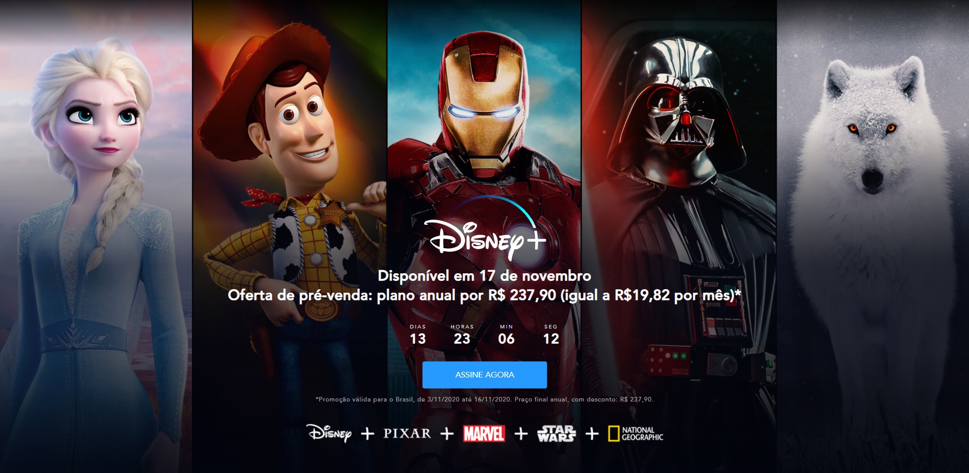 pré-venda do Disney+ já traz o preço anual