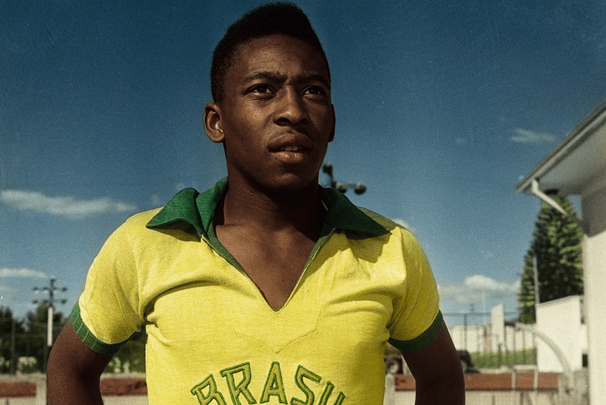 Pelé em seu início de trajetória pela Seleção (Foto: divulgação / Netflix)