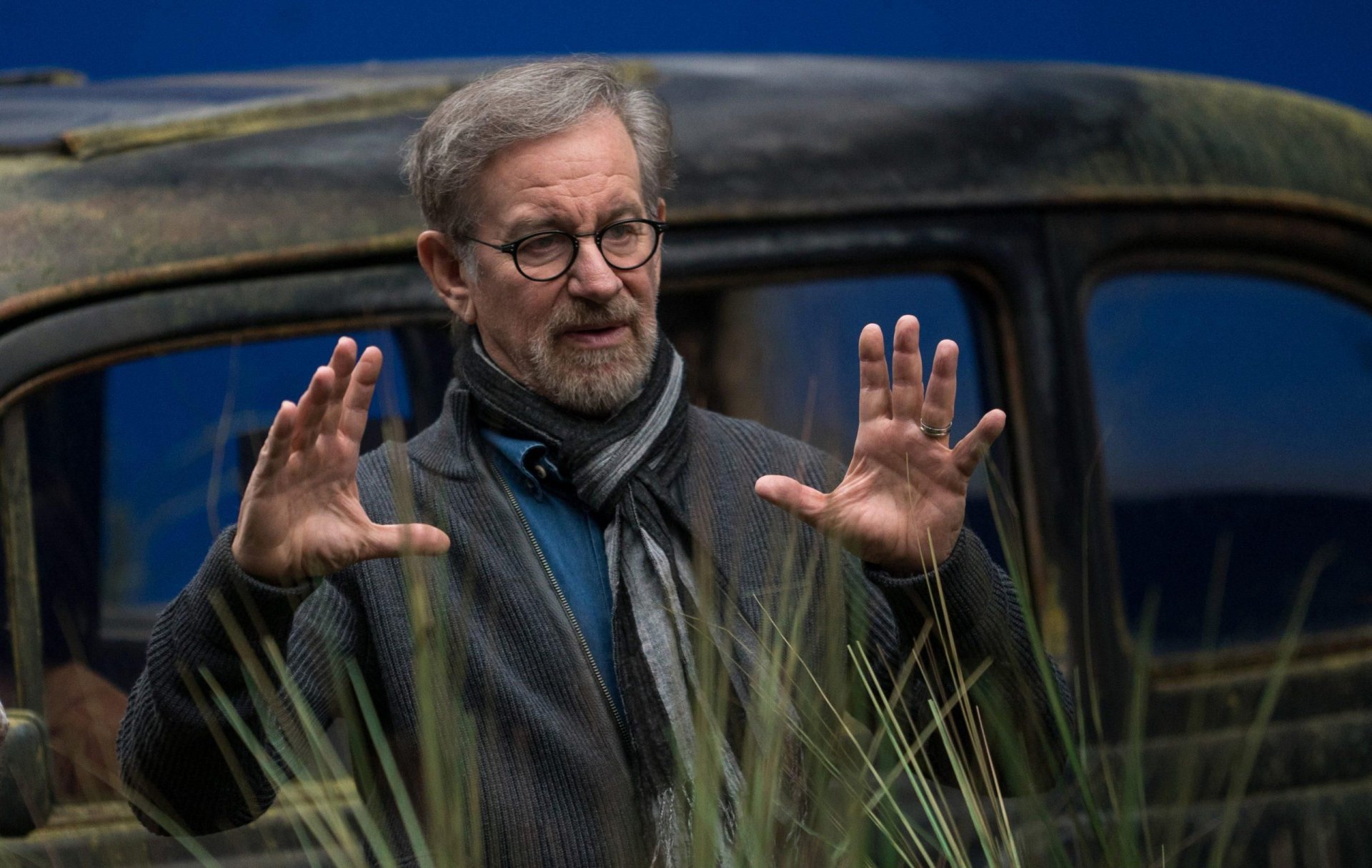Spielberg no set de 'O Bom Gigante Amigo' (Foto: divulgação / Disney)