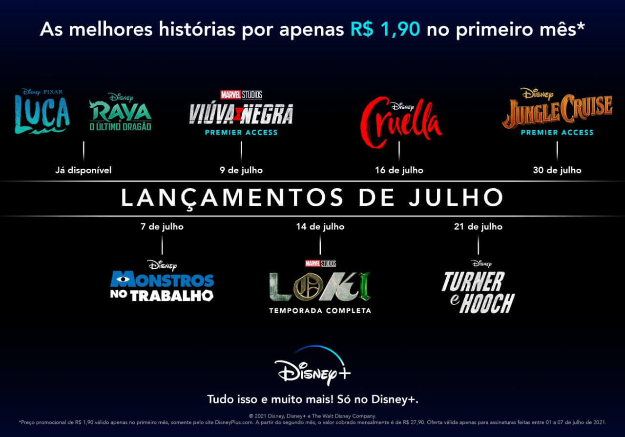 Os lançamentos do Disney+ em julho (Imagem: divulgação / Disney)