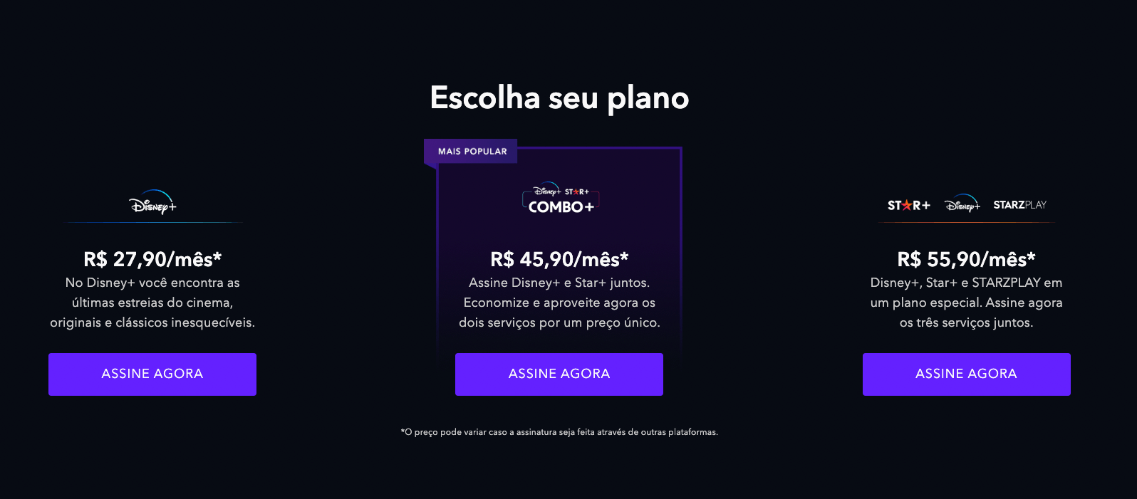 Agora, Disney+, Star+ e Starzplay fazem parte do mesmo pacote (crédito: reprodução / Disney)