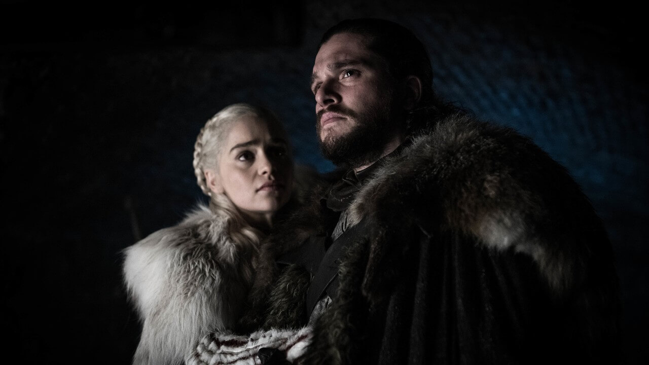 Jon e Daenerys em cena da 8ª temporada de Game of Thrones