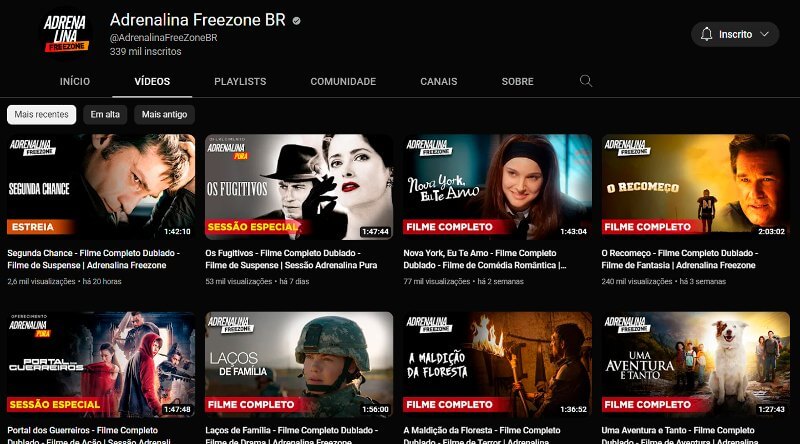 Adrenalina Freezone oferece filmes de ação online grátis, completos e dublados