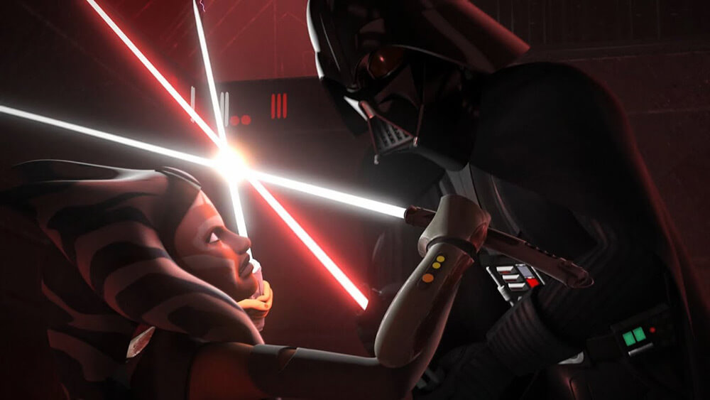 Ahsoka vs Darth Vader em Star Wars Rebels