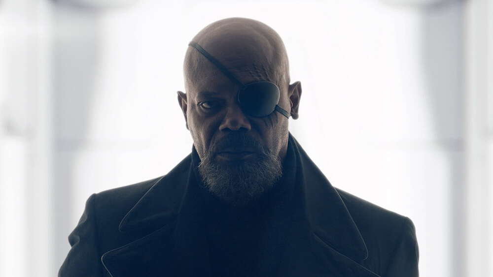 Nick Fury (Samuel L. Jackson) em cena de Invasão Secreta, série da Marvel no Disney+