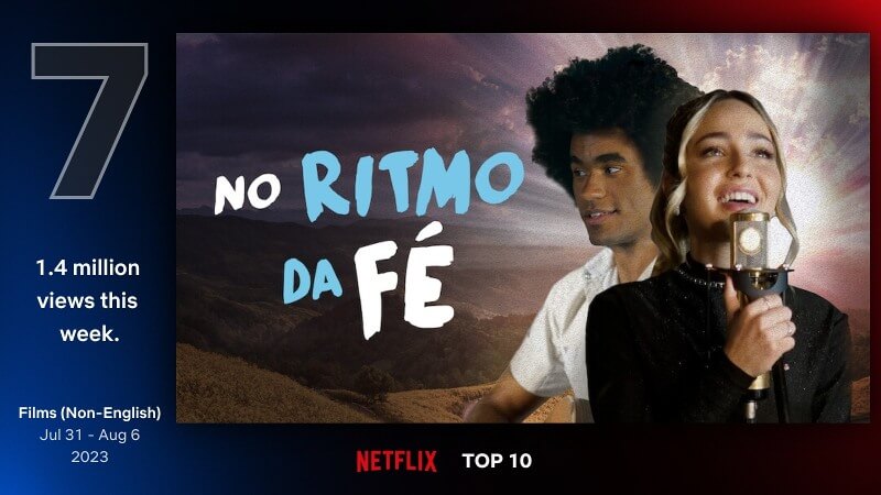 'No Ritmo da Fé' chega ao Top 10 Global de filmes de língua não-inglesa da Netflix (Crédito: Netflix)