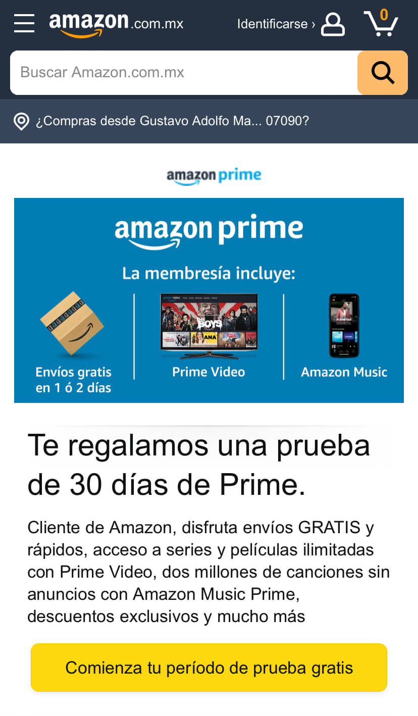 Cómo suscribirse a Amazon Prime Video gratis
