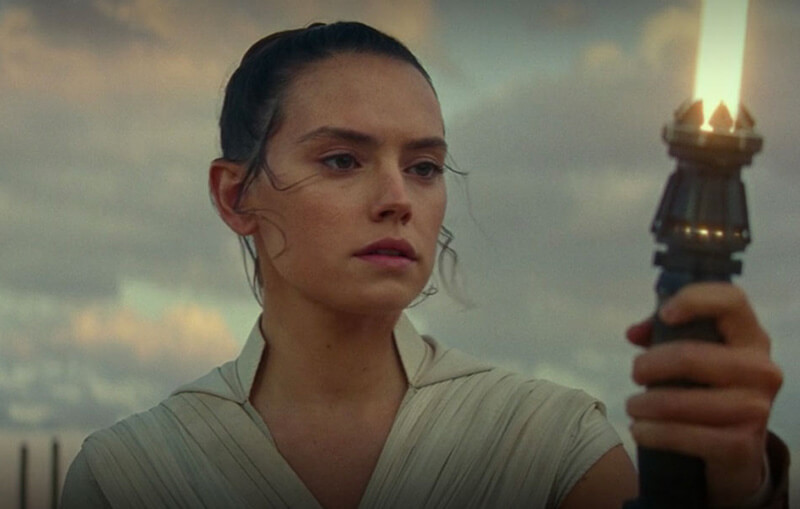 Daisy Ridley como Rey Skywalker en Star Wars