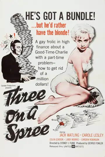 Three on a Spree: A young man must spend a million pounds in two months to inherit a fortune, leading to unexpected challenges and conflicts.