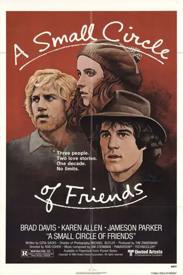 A Small Circle of Friends: En los años 60 en Harvard, tres estudiantes se unen, desafían el sistema y enfrentan la pérdida de sus ideales amid un contexto de agitación social.